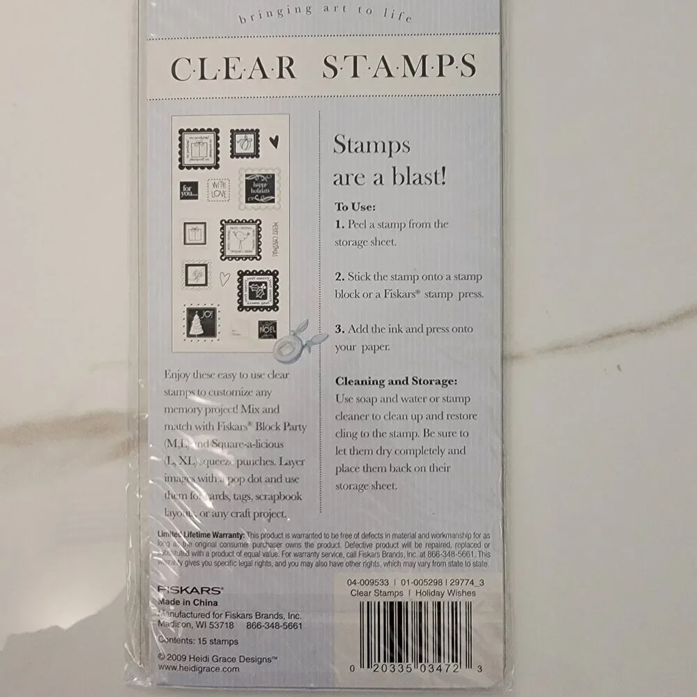 Heidi Grace HOLIDAY WISHES Clear Cling Stamps Set of 15 NEW